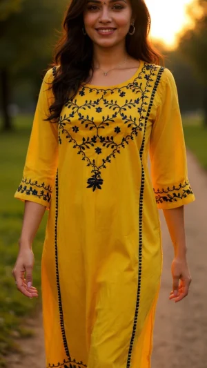 Ziya Mustard Midnight Kurti