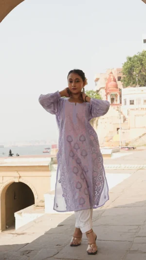 Lavender Zariya Kurta