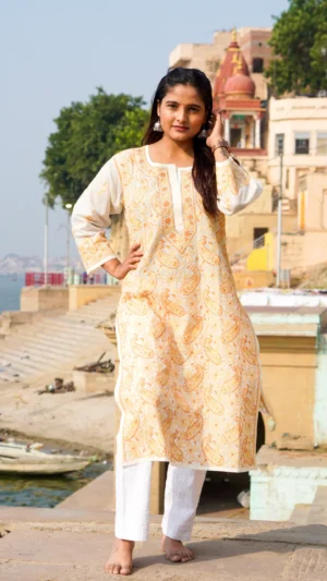 Nazakat Colourful Chikankari Kurta Set