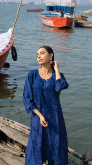 Sapphire Chikankari Kurta Set
